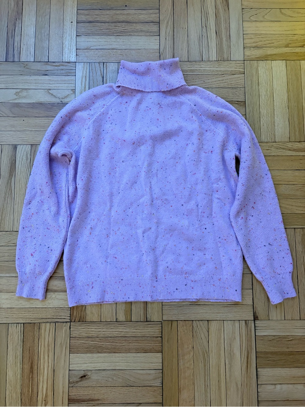 Like New LOFT Pastel Lilac Purple Confetti Speckled Turtleneck Sweater Medium